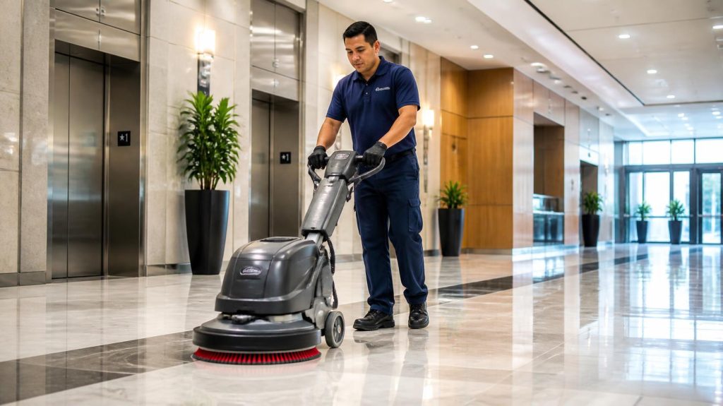The Ultimate Guide to Commercial Floor Scrubbing How does professional floor scrubbing services support WHS & WorkSafe compliance in Victoria?